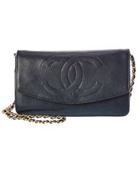 Chanel - Dark Green Caviar Leather Cc Timeless Wallet On Chain (authentic - Lyst