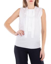 Marni - Pleated Detailing Poplin Sleeveless Top - Lyst