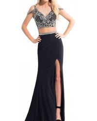 Rachel Allan - Embellished Jersey Two-Piece Evening Gown - Lyst