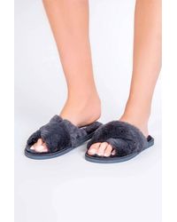 Pj Salvage - Blush Fur Slippers - Lyst