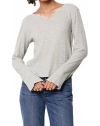 Bobi - Fiona Split Neck Pullover Top - Lyst