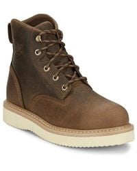 Justin - Maxwell Ow709 Leather 6" Steel Toe Work Boots Nin1104 - Lyst