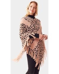 TRUEDAMES - Leopard Patterned Poncho - Lyst