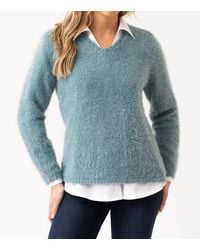Marble - Fuzzy Removable Neck Sweater - Lyst