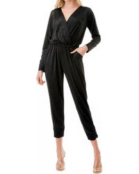 Ariella - V Neck Long Sleeve Jumpsuit - Lyst