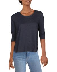 Scotch & Soda - Embroidered Trim Colorblock Jersey Top - Lyst
