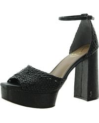 Sam Edelman - Nattie Faux Leather Square Toe Platform Sandals - Lyst