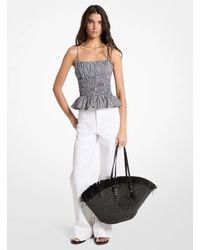 MICHAEL Michael Kors - Mk Gingham Cotton Smocked Top - Lyst