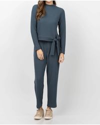 Lilla P - Tie Waist Mock Neck Top - Lyst