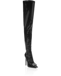 Philipp Plein - Latex High Plein Heels Overknees Boots Gothic Plein - Lyst