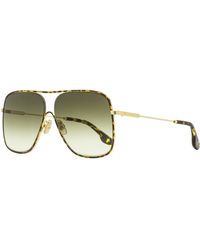 Victoria Beckham - Navigator Sunglasses Vb132s 214 Havana/gold 61mm - Lyst