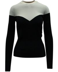 Paule Ka - Bi-Color Long Sleeves Knit Top - Lyst