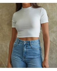 By Together - Ainsley Short Sleeve Crop Top - Lyst