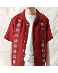 Far Afield - Sol Stripe Embroidery Button Down Shirt - Lyst