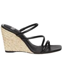 PAIGE - Raffia-Wrapped Wedge Slip-On Sandals - Lyst