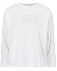 Maison Margiela - Long-Sleeve Cotton T-Shirt With Numeric Logo And Four Stitches - Lyst