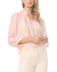Vince Camuto - Raglan Peasant Split Neck Blouse - Lyst