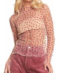 Davi & Dani - Ruby Hearts Mesh Tee - Lyst