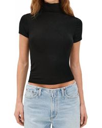 LNA - Demi Fitted Mock Neck Top - Lyst