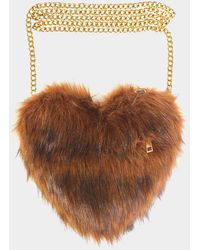 Fashnzfab - Faux Fur Heart Crossbody Bag - Lyst