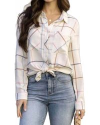 Grace and Lace - Windowpane Button Up Top - Lyst