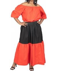 Kara Chic - Mumba African Print Off-Shoulder Maxi Dress - Lyst