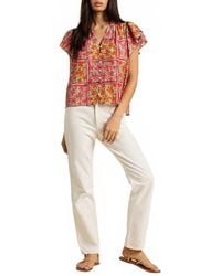 Trovata - Violette Slightly Oversized Button-Front Blouse - Lyst