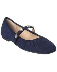 Stuart Weitzman - Justina Suede Mary Jane Ballet Flat - Lyst