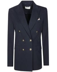 Circolo 1901 - Double-Breasted Tailored Jacket With Notched Lapel - Lyst