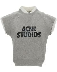 Acne Studios - Cropped Short-Sleeved Top With Distressed Accents - Lyst