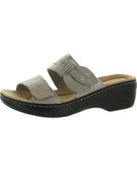 Clarks - Merliah Charm Leather Open Toe Wedge Sandals - Lyst