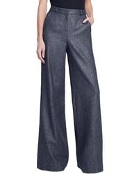 L'Agence - Pilar Wide Leg Wool-Blend Pant - Lyst