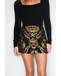 SOFIA The Label - Carmine Jaquard Mini Skirt - Lyst