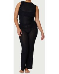Find Me Now - Ribbed Mesh Tie Tank Top - Lyst
