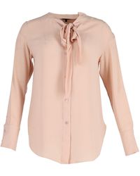 Theory - Tie Neck Blouse - Lyst