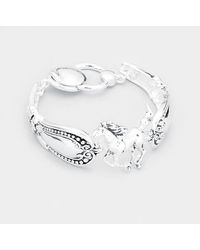 Fashnzfab - Running Horse Centered Antique Metal Magnetic Bracelet Antique - Lyst