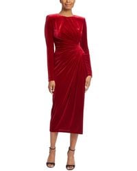 Badgley Mischka - 40's Pleated Velvet Dress - Lyst