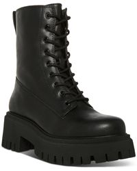 Madden Girl - Knight Faux Leather Lug Sole Combat & Lace-up Boots - Lyst