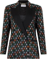 Philipp Plein - Double Breasted Marine Fit Blazer Monogram Strass - Lyst