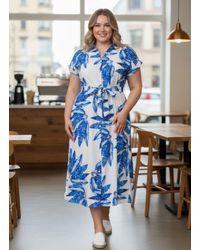TRUEDAMES - Plus Size Tropical Leaf Midi Dress - Lyst