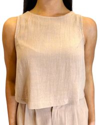 Sadie & Sage - Shoreline High Neck Back Button Down Relaxed Tank Top - Lyst