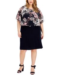 Connected Apparel - Plus Printed Knee Length Wear To Work Dress - Lyst
