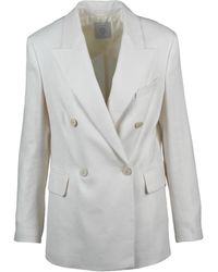 Eleventy - Double-Breasted Linen Wool Silk Jacket - Lyst