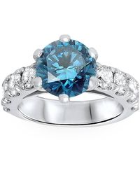 Pompeii3 - 3 1/2ct Blue Diamond Engagement Ring - Lyst