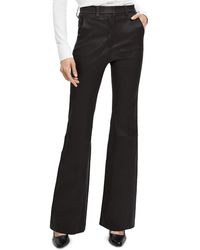 Theory - Demitria Leather High Waist Trouser Pants - Lyst