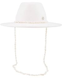 Maison Michel - Ladies Kyra Seashells Wool Felt Fedora Hat - Lyst