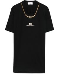 Elisabetta Franchi - Cotton Jersey T-Shirt With Necklace - Lyst