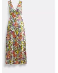 COACH - Garden Floral Print Midi Dress - Lyst