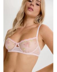 TRUEDAMES - See Through Unlined Balconette Bra With Stretch Embroidered Mesh - Lyst