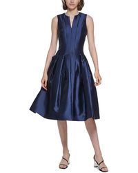 Calvin Klein - Pleated Polyester Fit & Flare Dress - Lyst
